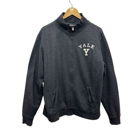 League Mens Gray Yale Collegiate Zip Up Size Large Ivy League Preppy - Picture 2 of 8
